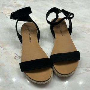 Lucky Brand Black Sandals with espadrille bottom